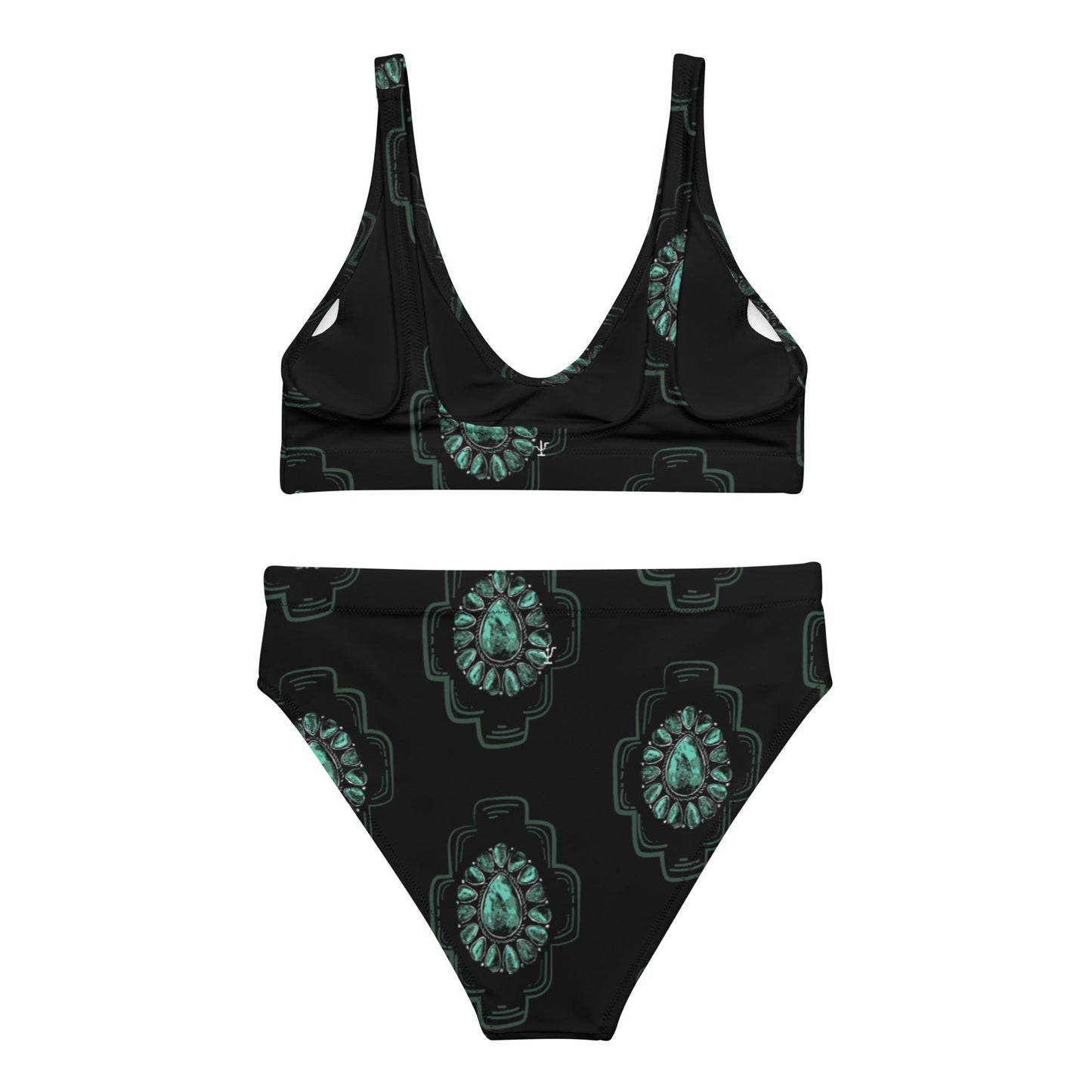 Turquoise Night high-waisted bikini -DS
