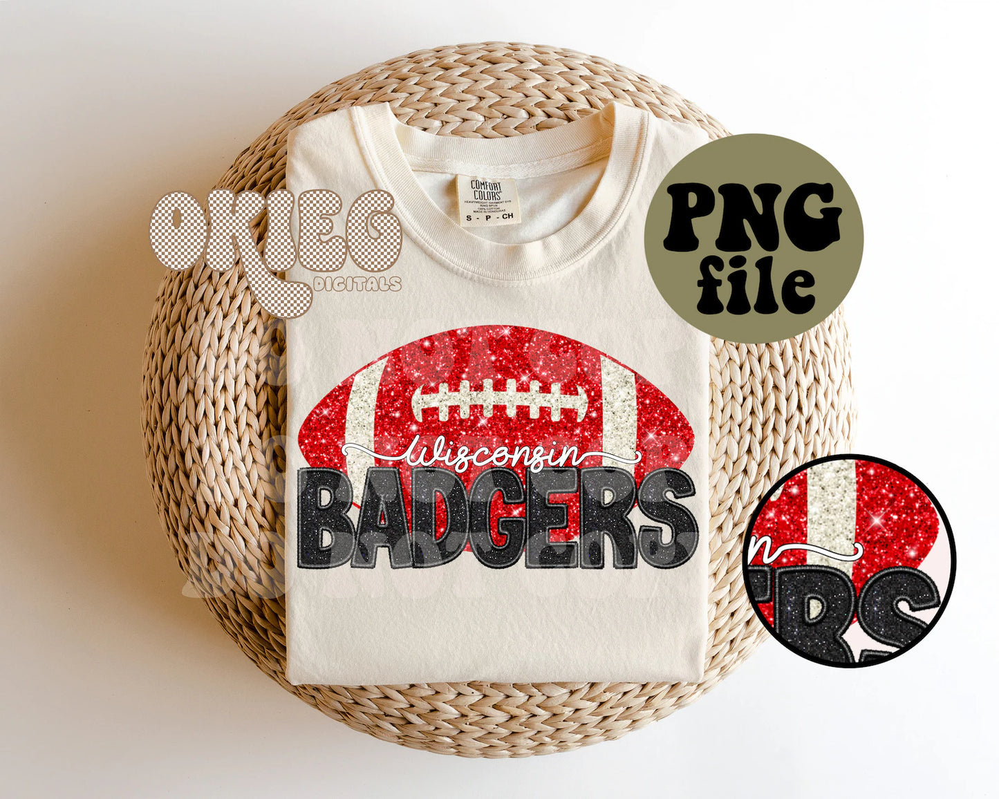 Wisconsin Badgers - Faux Glitter