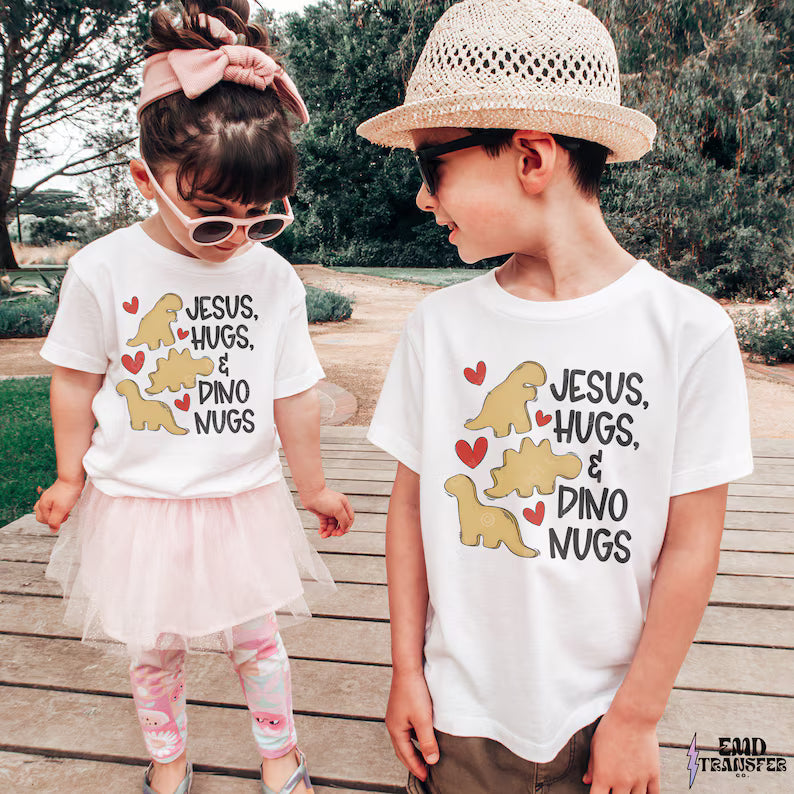 INFANT ONESIE - Jesus Hugs & Dino Nugs