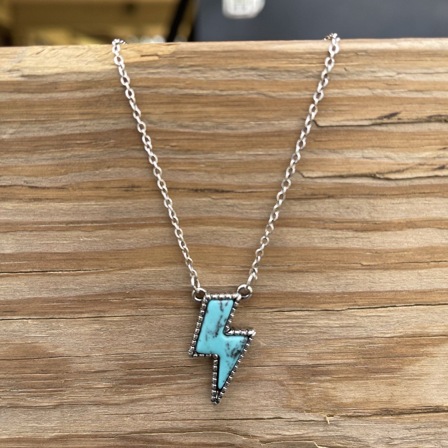 Lightning Bolt Stone Necklace -DS