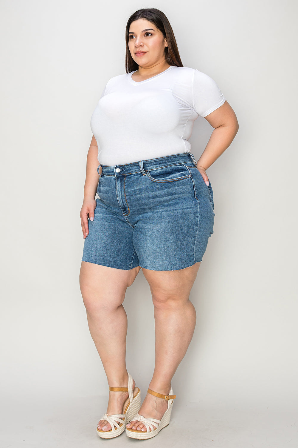 Bethany Judy Blue High Waisted Denim Shorts -DS