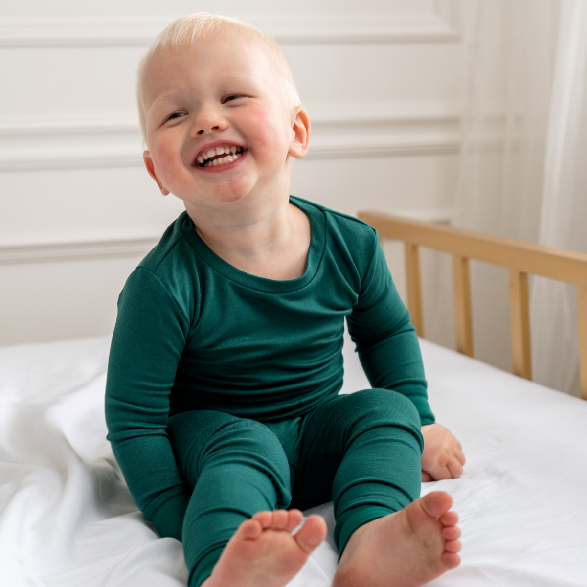 Toddler/Kids Bamboo Pajamas - Forest Green -DS