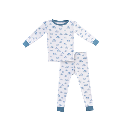 Toddler/Kids Bamboo Pajamas - Blue Rainbow -DS