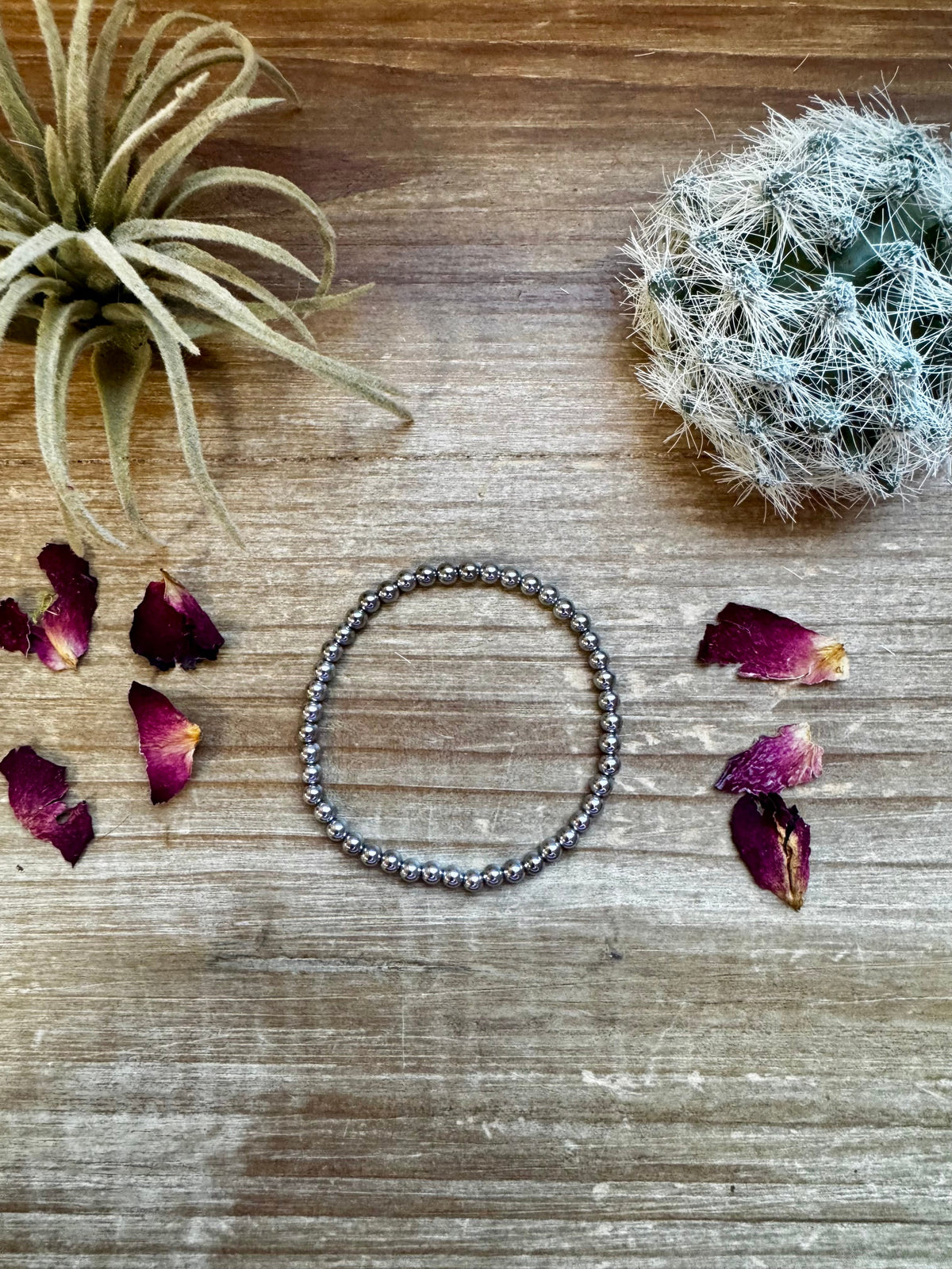 4 mm Hematite stretch bracelet -DS