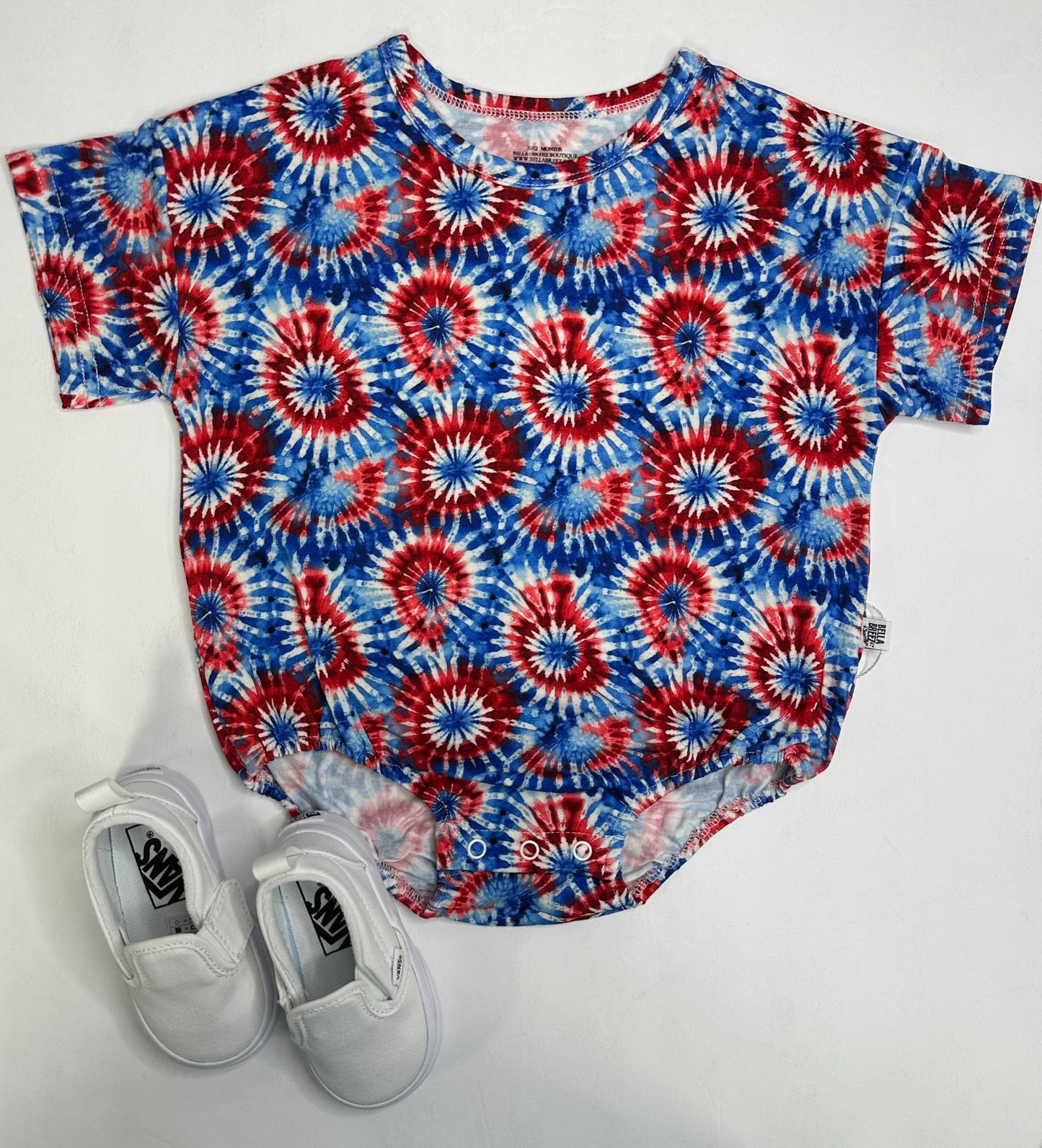 USA Tie Dye Oversized Bamboo Romper -DS