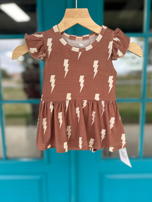 Rust Bolts Bamboo Skirted Romper -DS