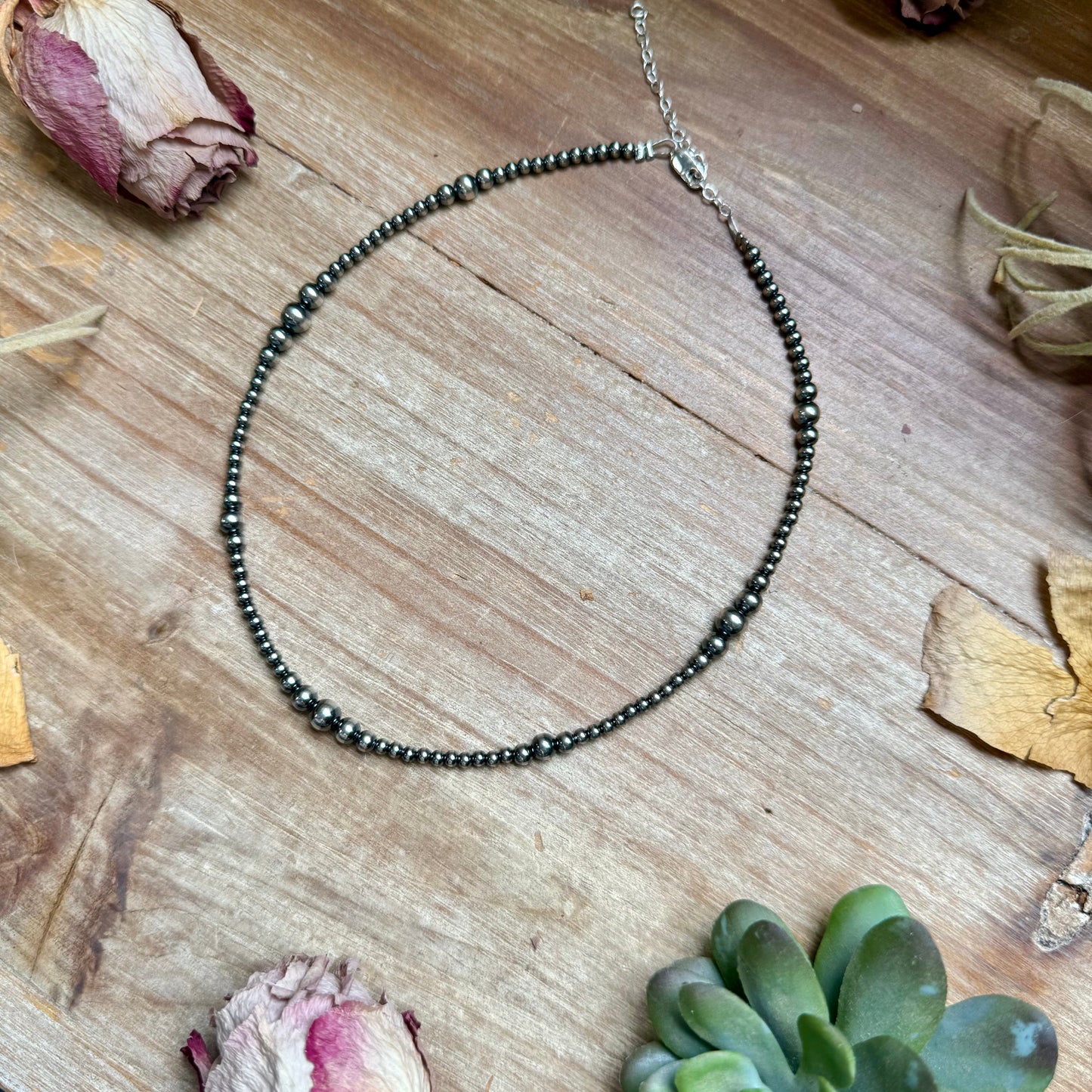 14 inch Graduated Sterling Silver Pearl Choker -DS