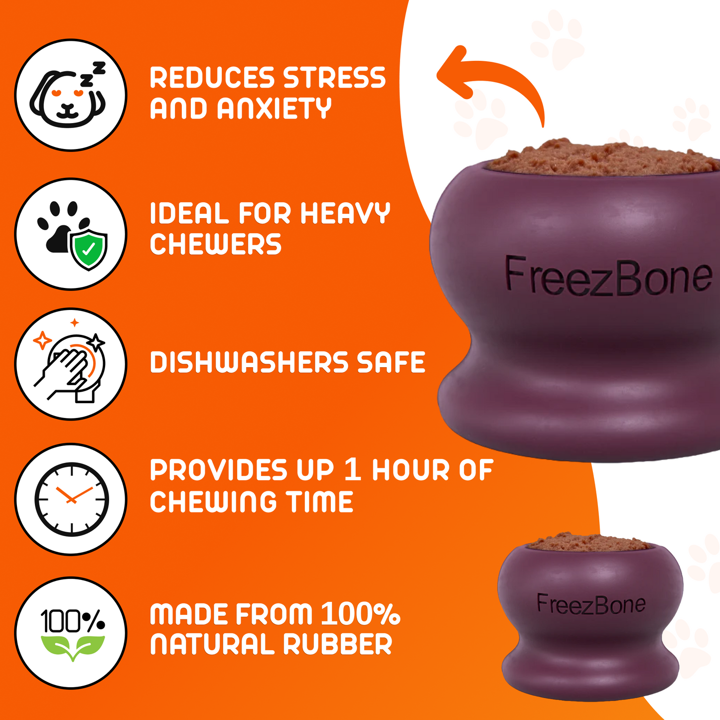 Freezball - Durable Fillable Dog Chew Bone -DS