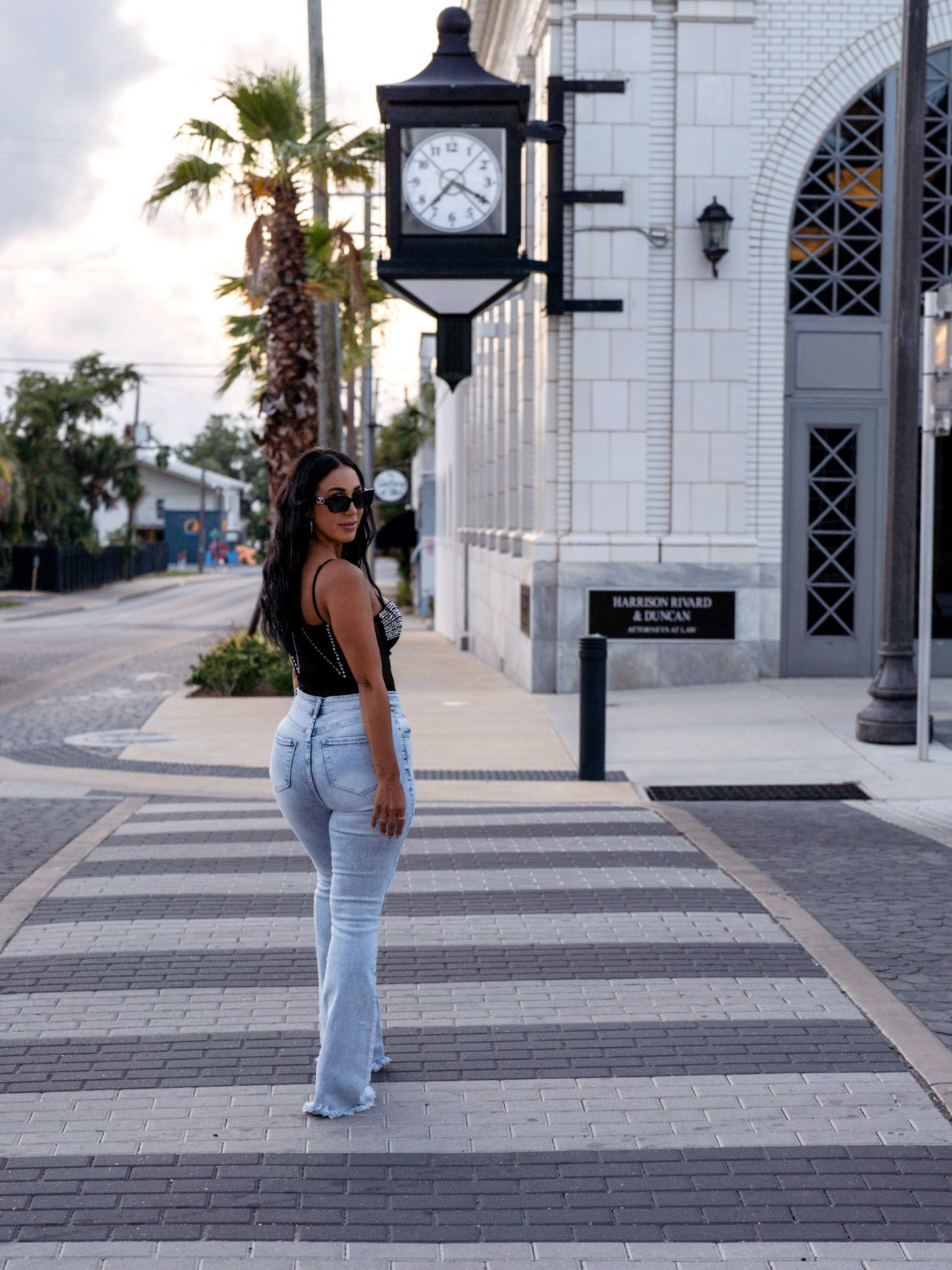 Keep Up Flare Acid/Dark Wash Jeans -DS