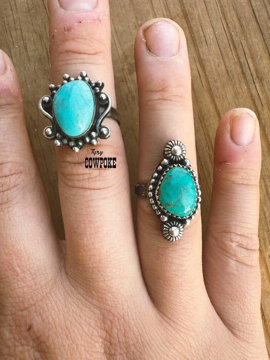 Size 7 Turquoise Rings -DS