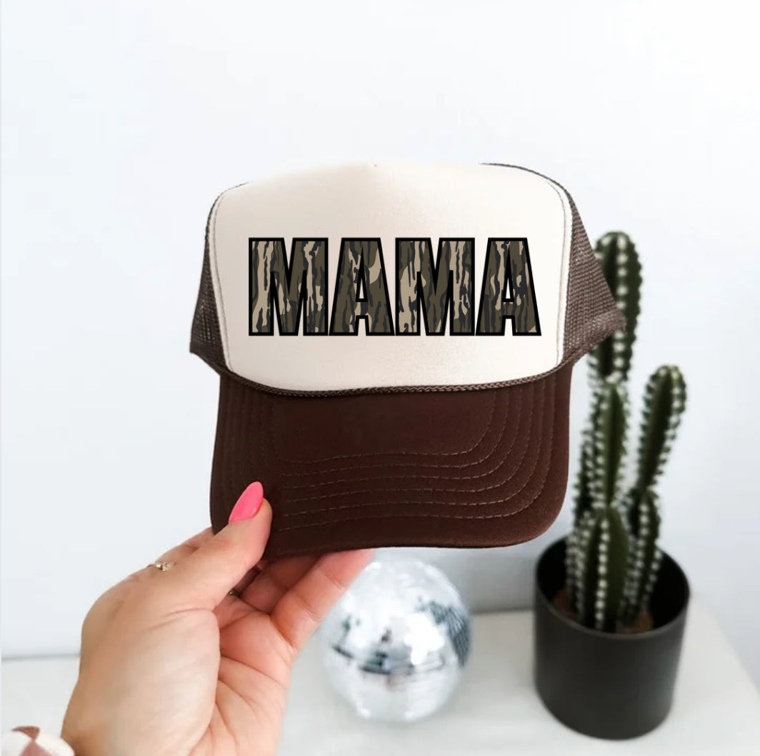 CAMO MAMA TRUCKER HAT -DS