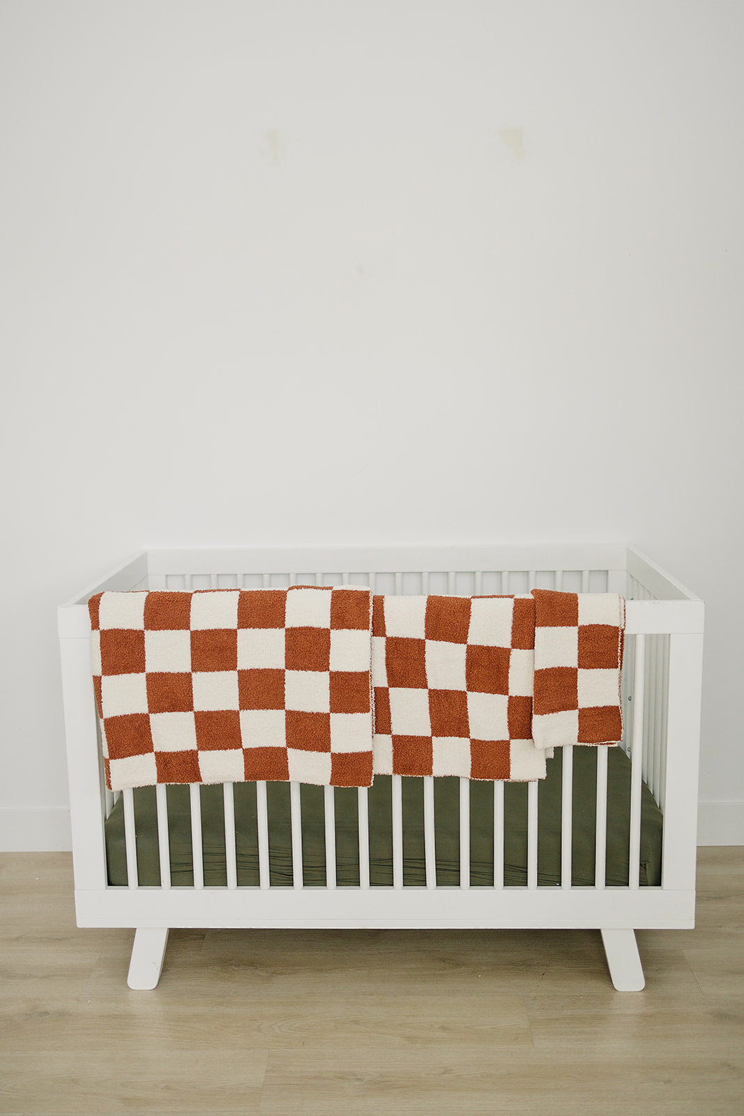 DS- Rust Checkered Plush Blanket