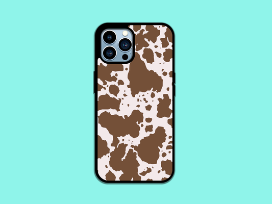 Brown Cow Print Phone Case -DS