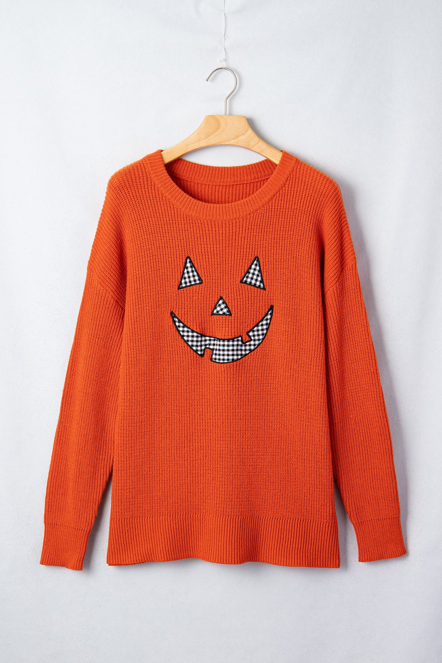 Halloween Drop Shoulder Long Sleeve Round Neck Sweater -DS