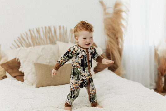 More Cowboys Bamboo Romper -DS