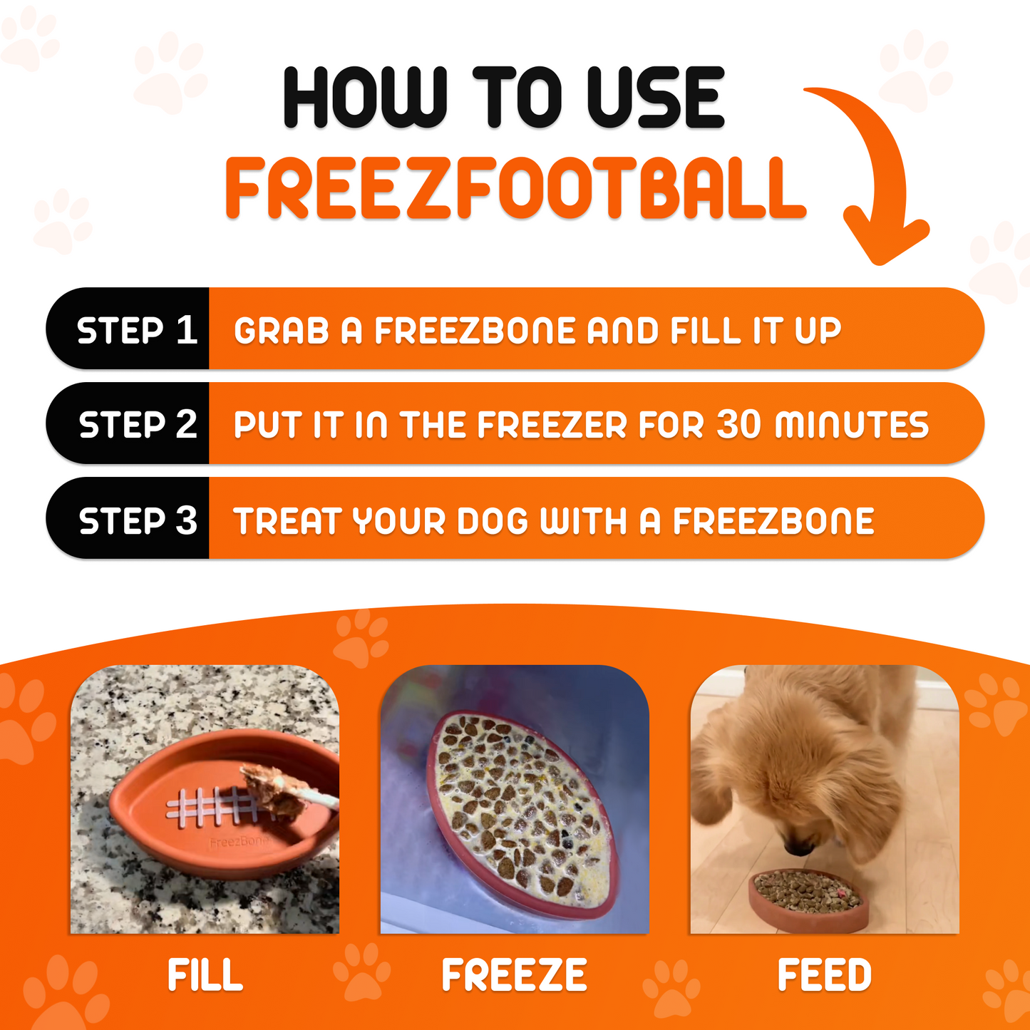 FreezFootball - Tough Enrichment Football Toy -DS