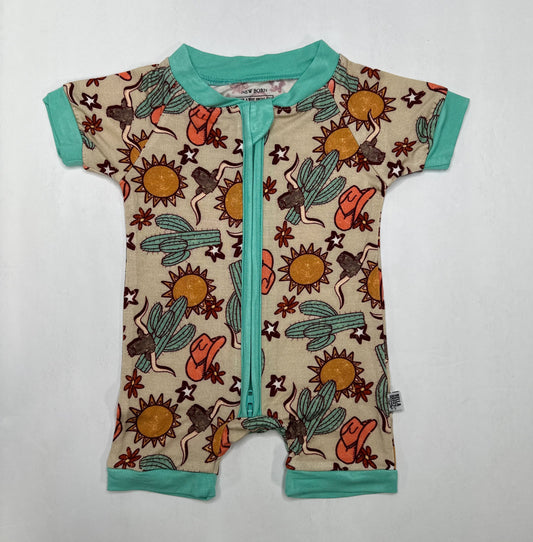Wild West Bamboo Shortie Romper -DS