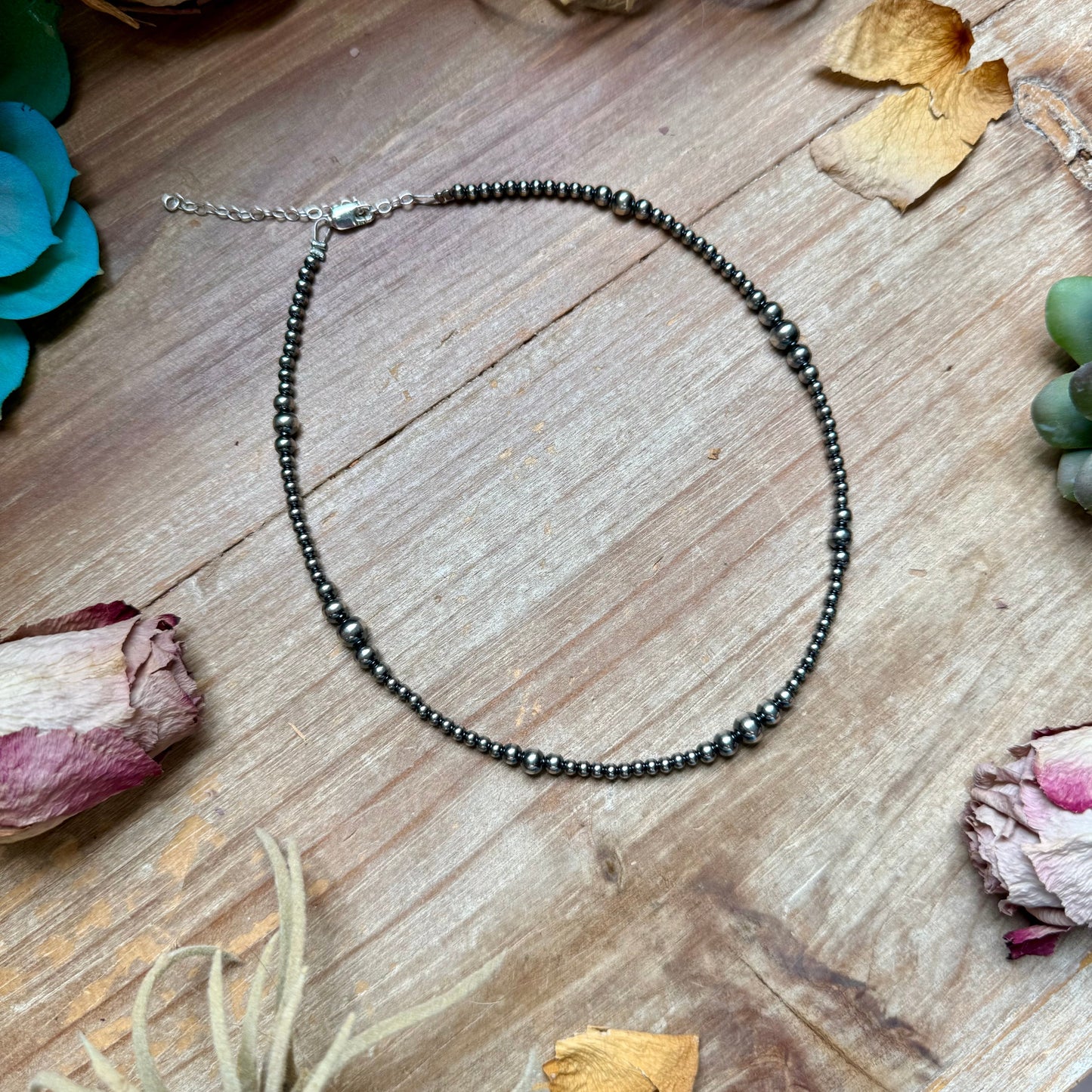 14 inch Graduated Sterling Silver Pearl Choker -DS
