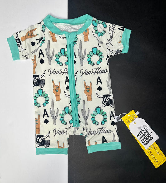 Yeehaw Bamboo Shortie Romper -DS