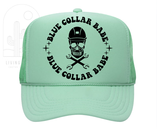 BLUE COLLAR BABE TRUCKER HAT -DS