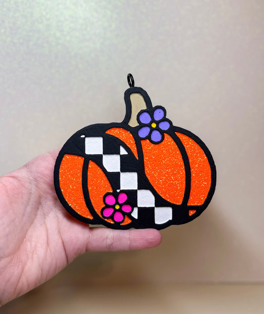 Checkered Pumpkin Freshie -DS