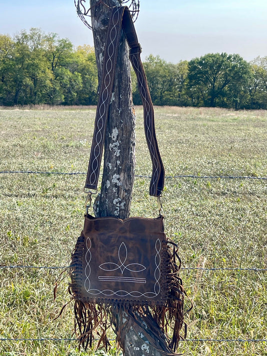 DS- Western Stitch Fringe Crossbody