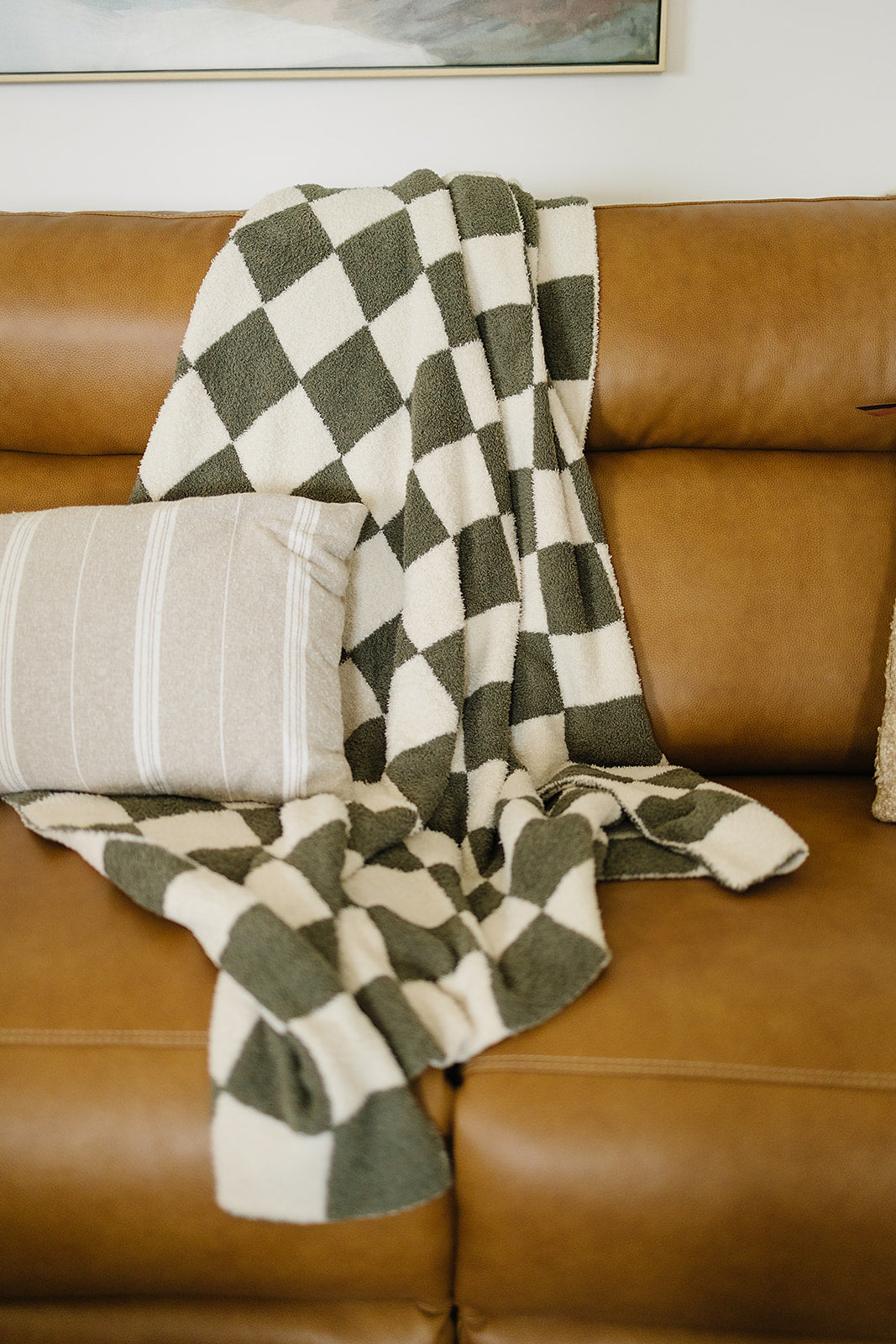 DS-Green Checkered Plush Blanket