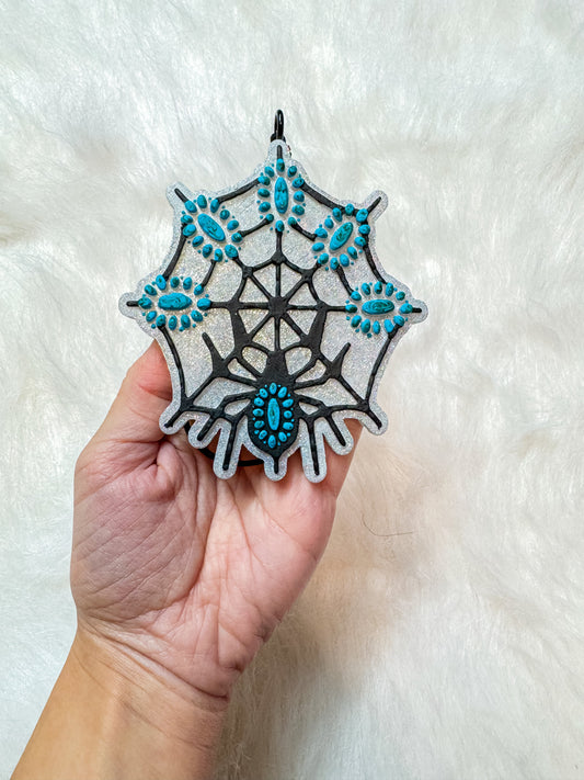 Turquoise Spider Web Black Freshie -DS