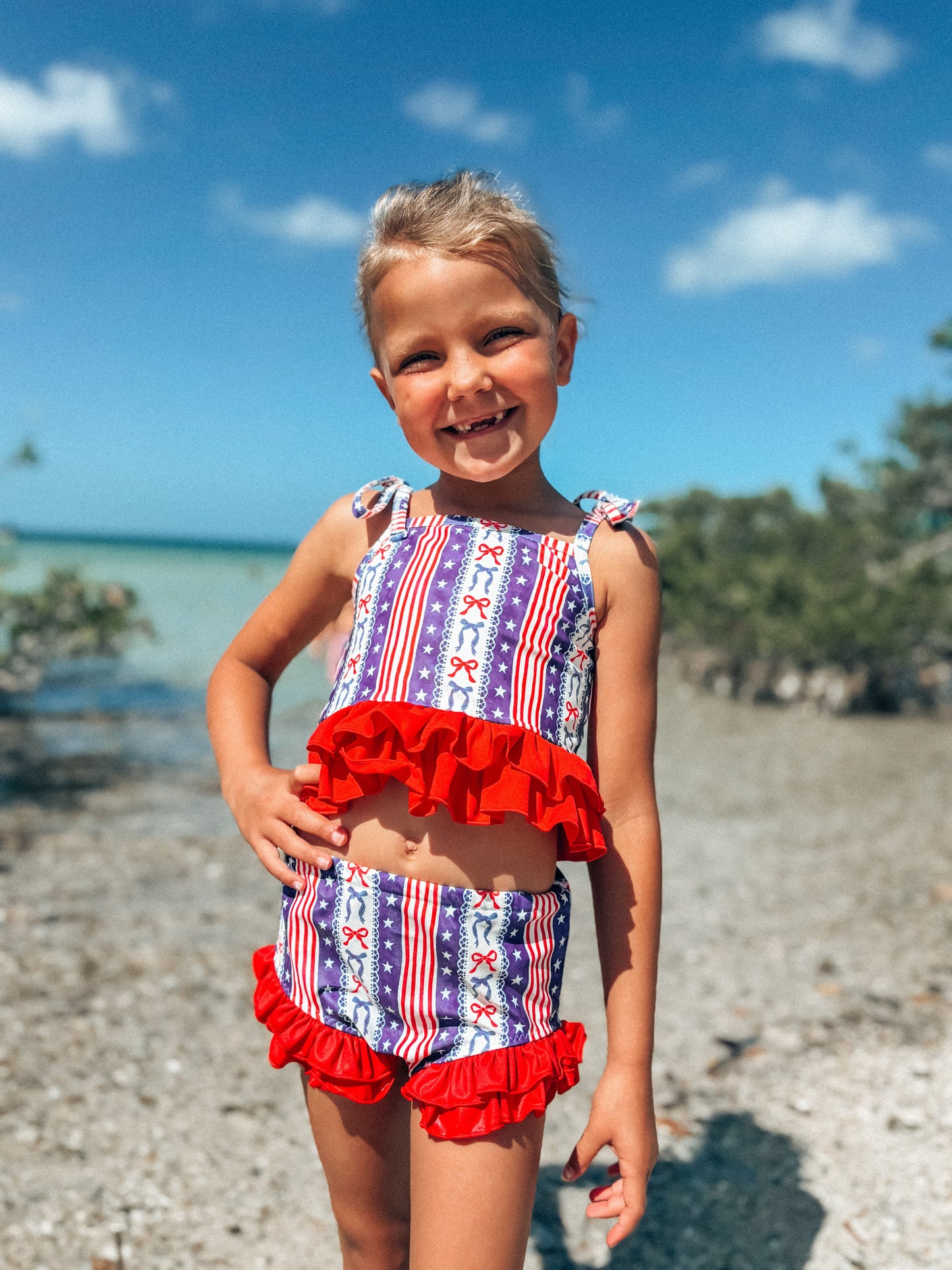 Little Miss America 2 Piece Swim Suit -DS
