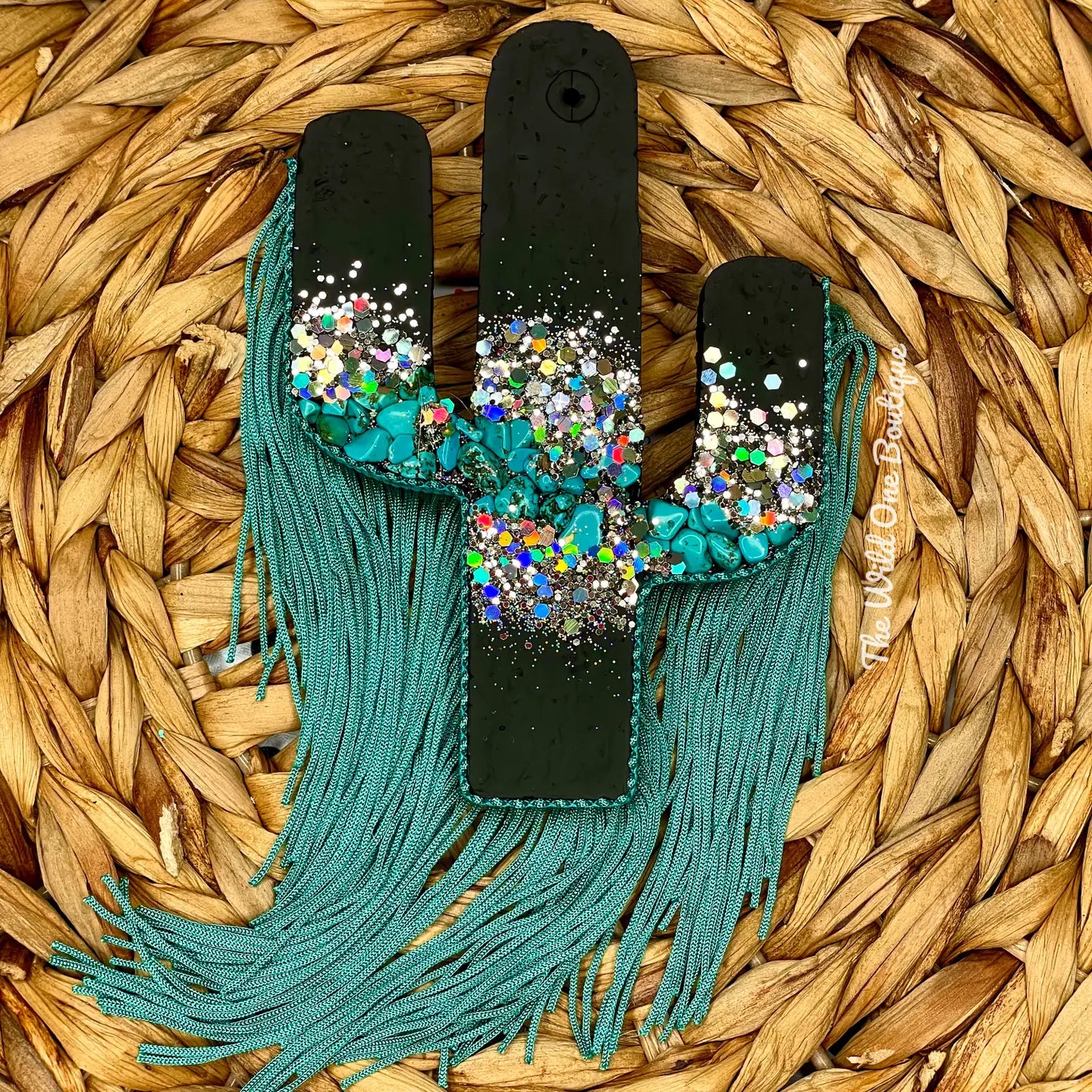 Black Cactus Car Freshie (with or Without Fringe)
