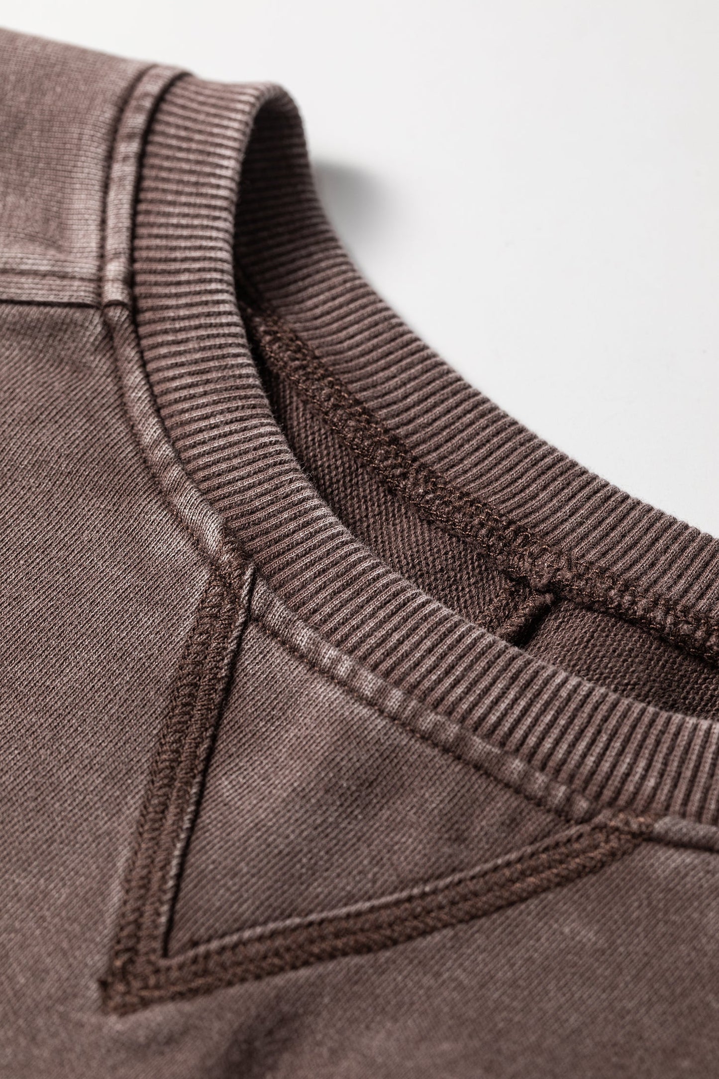 Mineral Wash Reverse Seam 3/4 Sleeve Top -DS