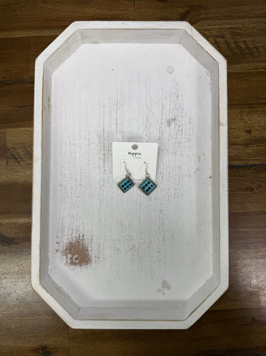 Teal Dice Earrings (FINAL SALE) -DS