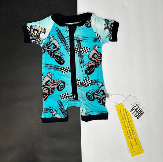 Dirt bike Bamboo Shortie Romper -DS