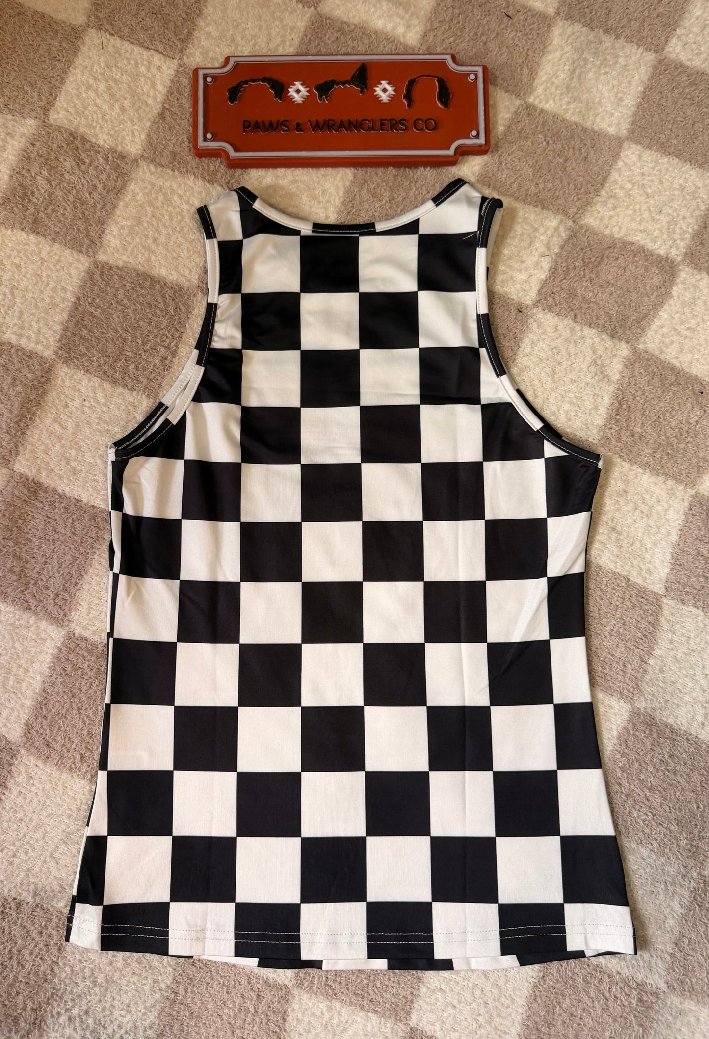 Checkered Slim Tank Top
