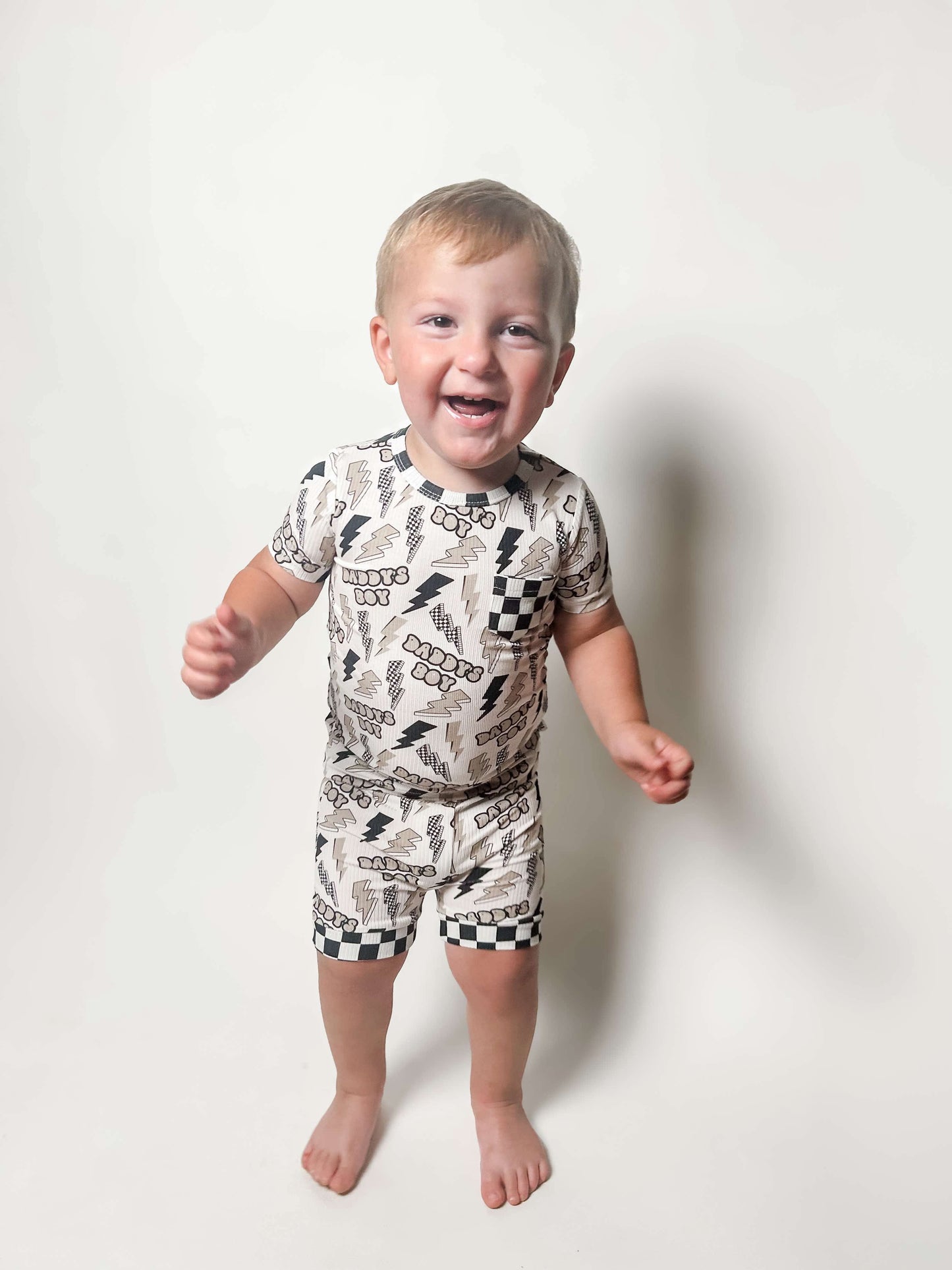 Daddy's Boy Ribbed Bamboo Short Set -DS
