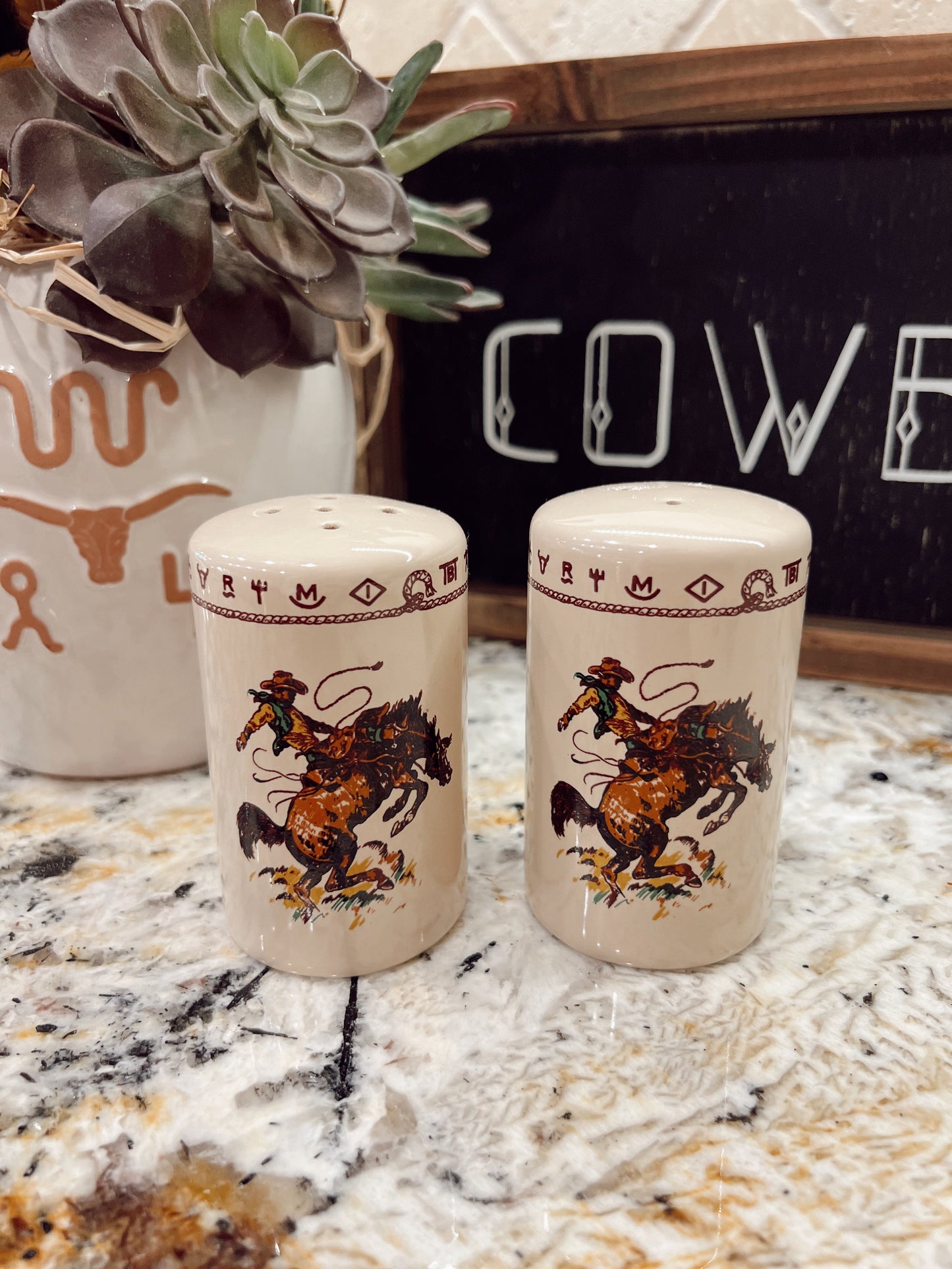 The Bronc Salt & Pepper Shakers -DS