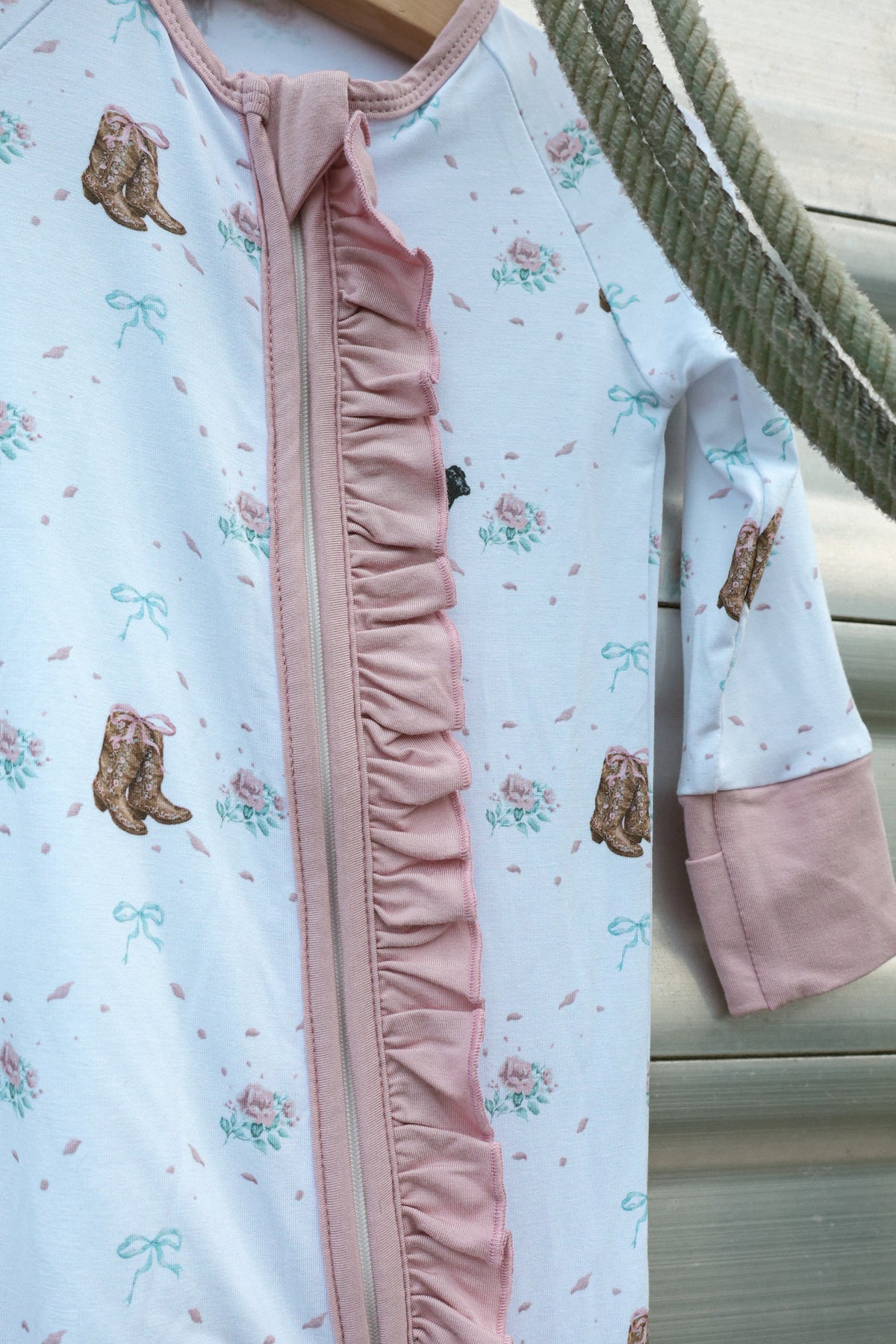 The Blush Angus Ruffle Bamboo Sleeper -DS