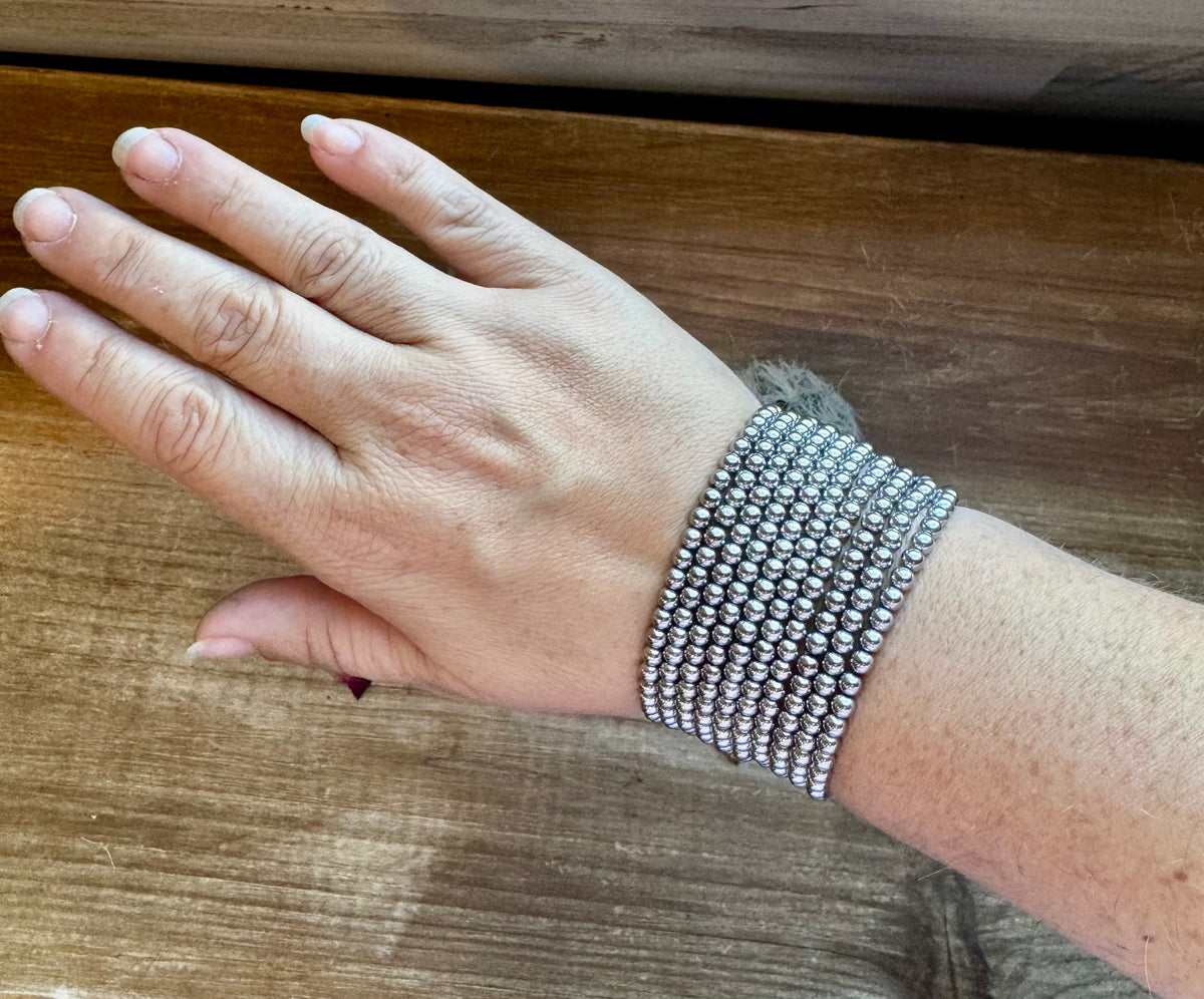 4 mm Hematite stretch bracelet -DS