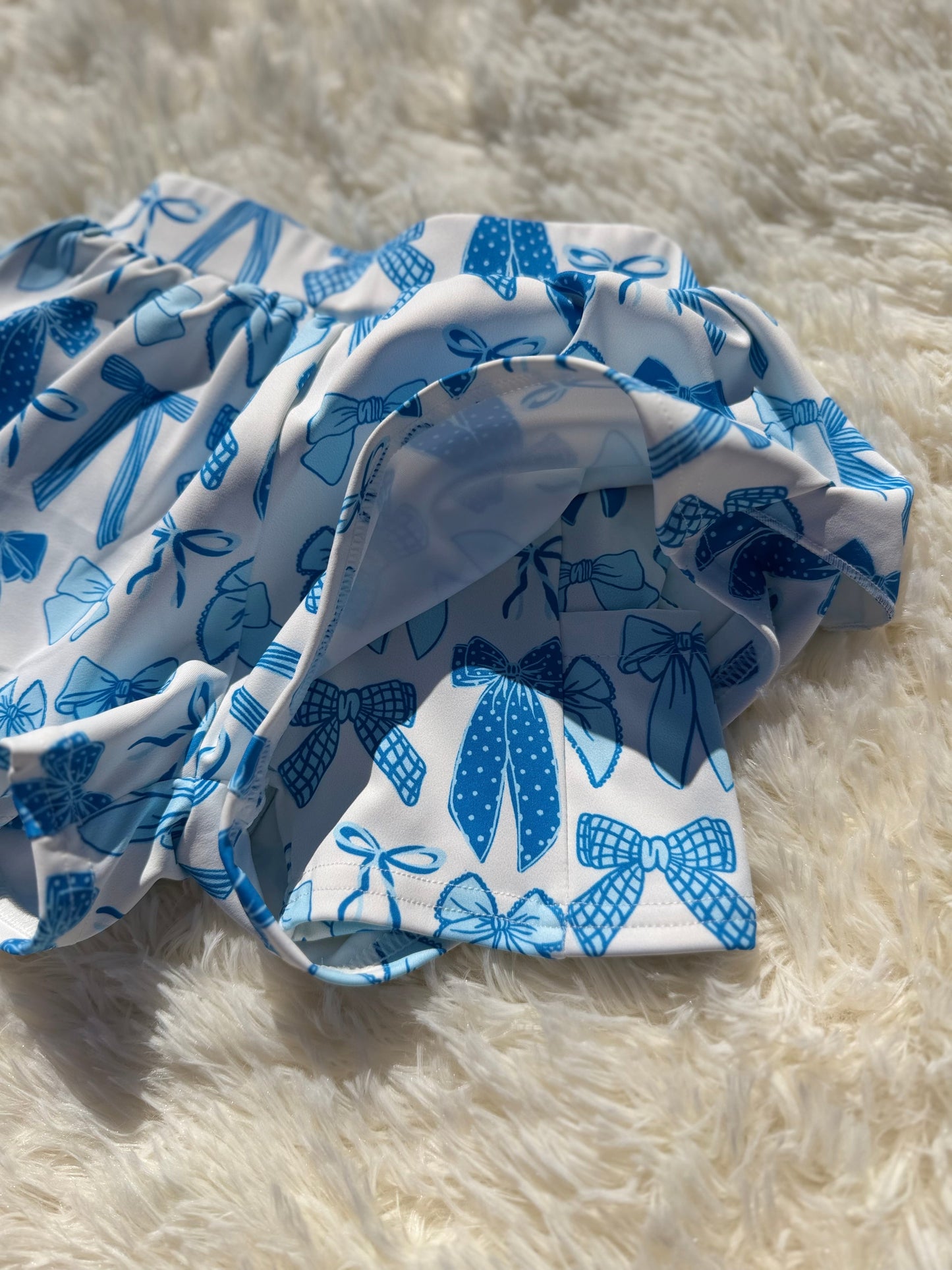 Blue Tide Bows Yoga Short Set -DS