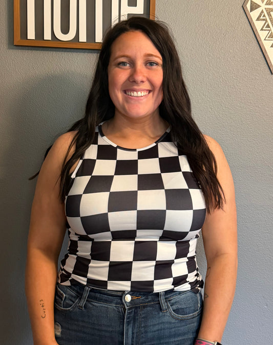 Checkered Slim Tank Top