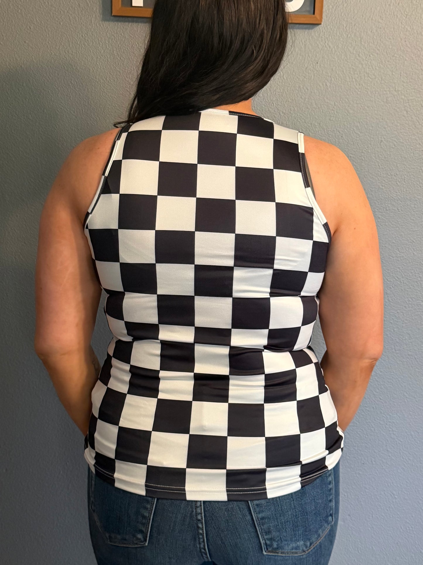Checkered Slim Tank Top