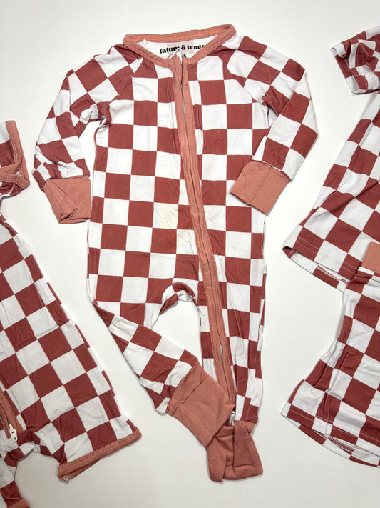 DS-Mauve Checkers Bamboo Romper