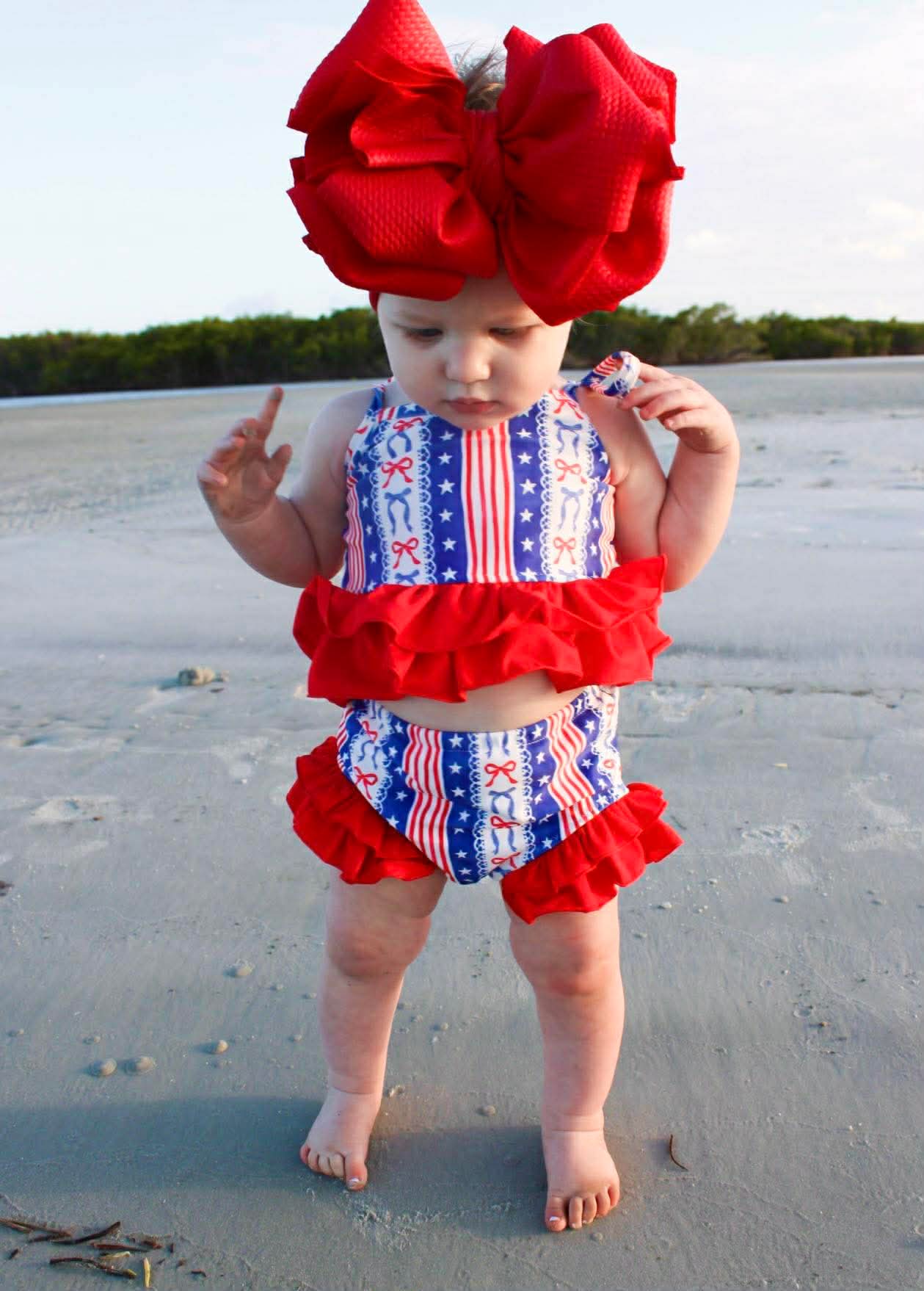 Little Miss America 2 Piece Swim Suit -DS