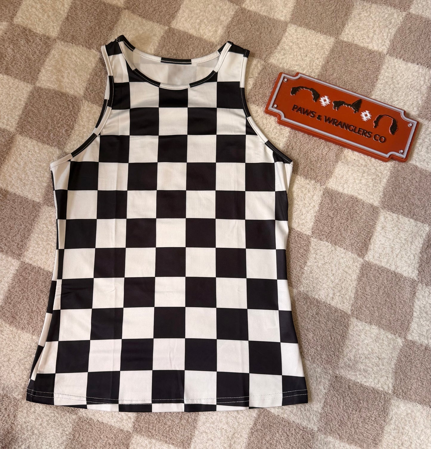 Checkered Slim Tank Top