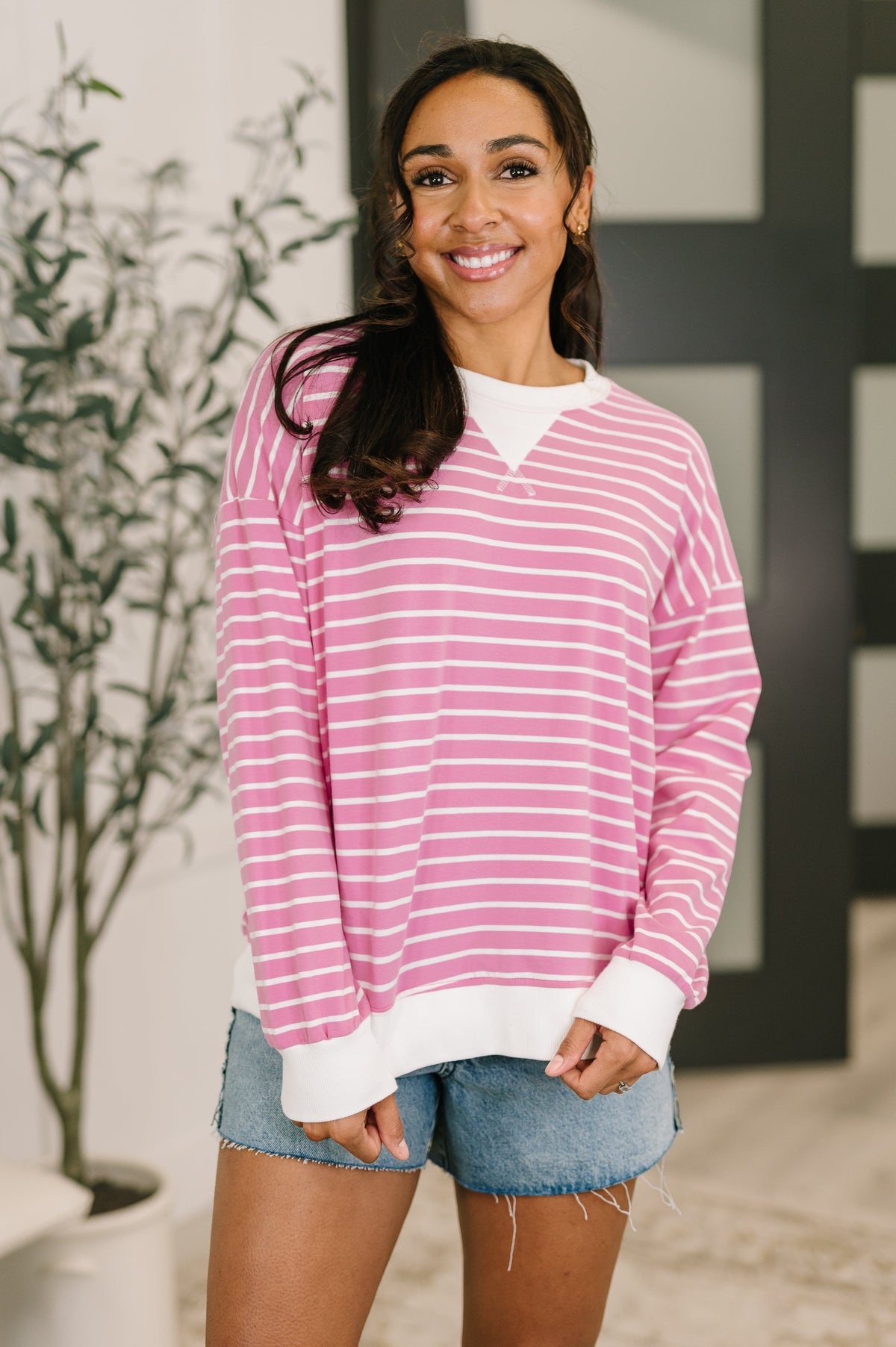 Almost Therapeutic Drop Shoulder Pullover in Candy Pink - DS