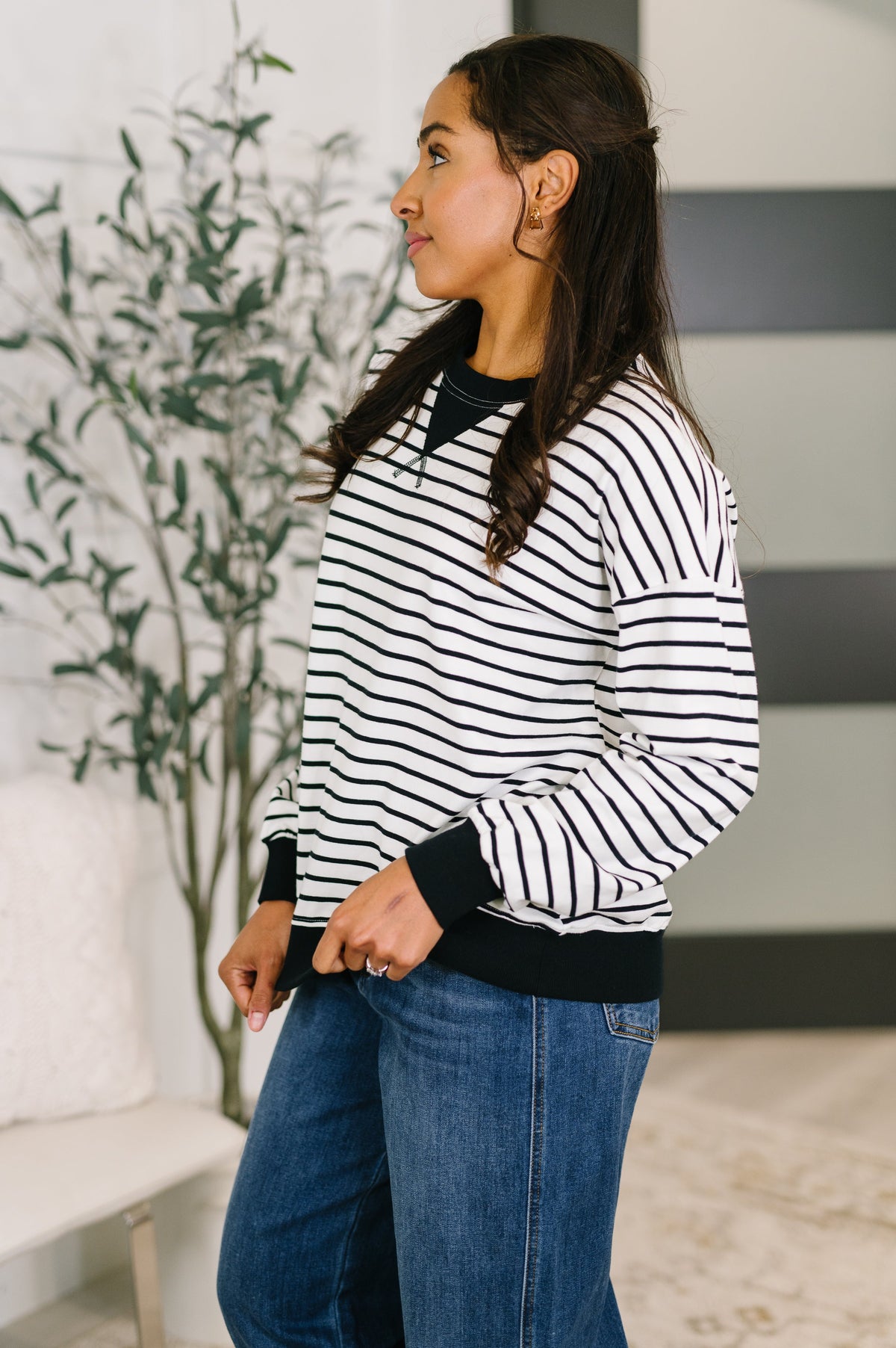 Almost Therapeutic Drop Shoulder Pullover in White and Black -DS