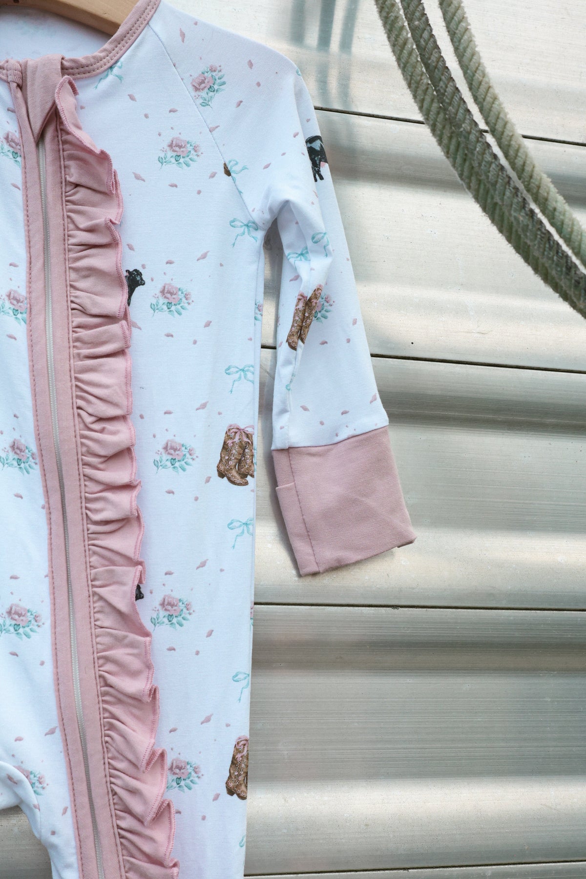 The Blush Angus Ruffle Bamboo Sleeper -DS