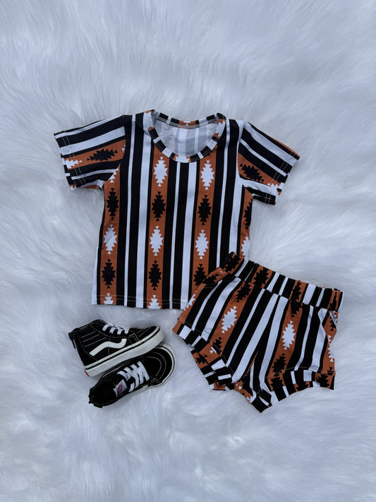 Brown Aztec Short Set -DS