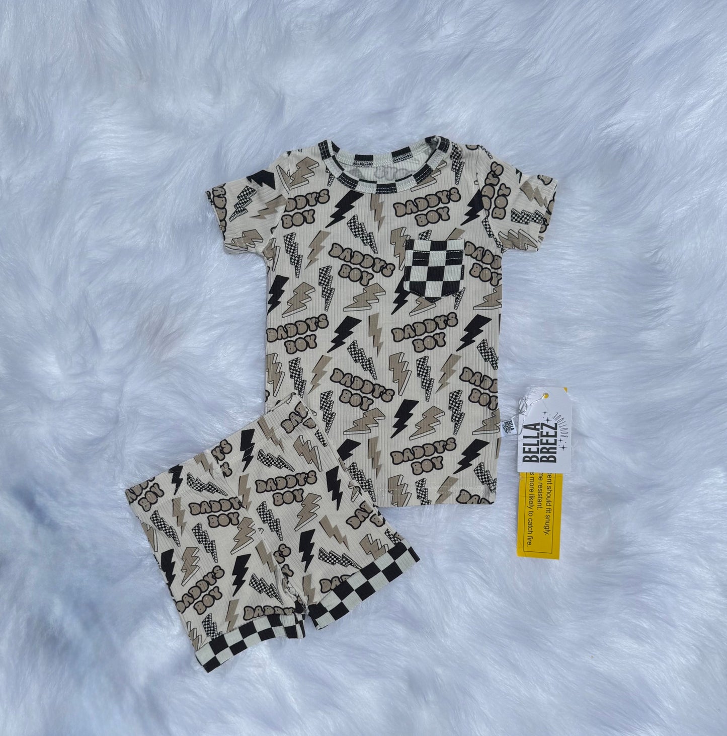 Daddy's Boy Ribbed Bamboo Short Set -DS