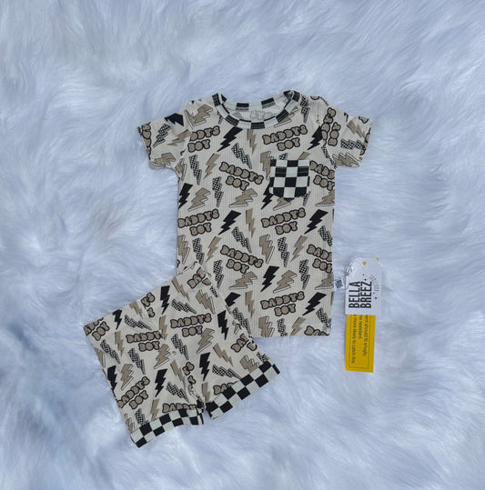 Daddy's Boy Ribbed Bamboo Short Set -DS